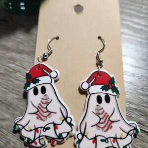 Christmas Ghost Earrings – Festive Holiday Dangle Jewelry